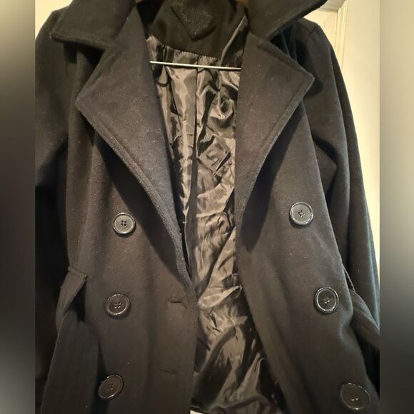 JOUJOU Double Breasted Long Sleeve Winter Pea Coat Jacket Size XL - Picture 7 of 11